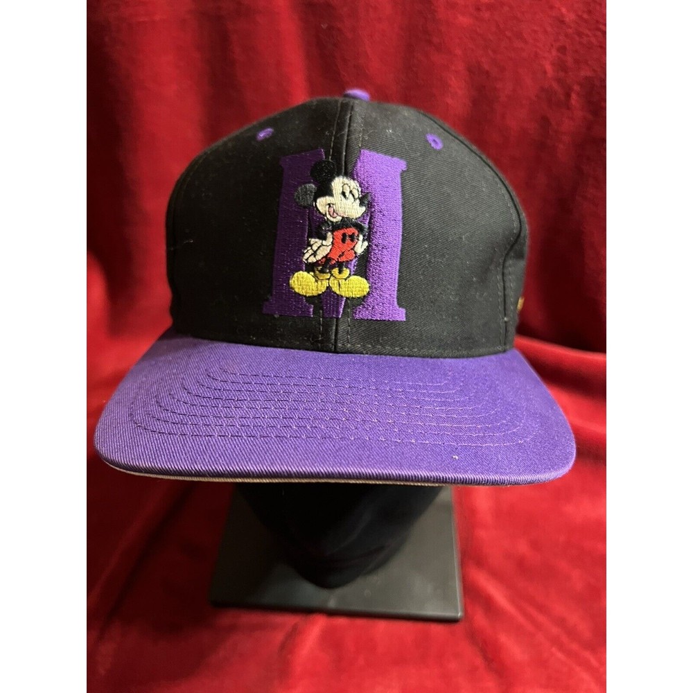 Rare Vintage DISNEY Mickey Unlimited Mickey Mouse M Snapback Hat Cap 90s Black